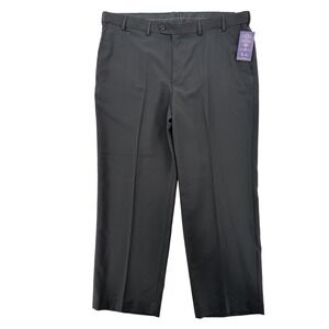 Covington Pants‎ Mens 42x30 Black Classic Fit Wrinkle Resistant Flat Front NWT